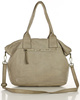 Torebka skórzana shopper bag - MARCO MAZZINI beż taupe