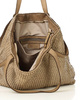 Duża torebka pleciona shopperka ze skóry - MARCO MAZZINI beżowa