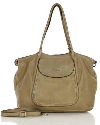 MARCO MAZZINI Torebka skórzana shopper bag ispirato dalla natura beżowy taupe