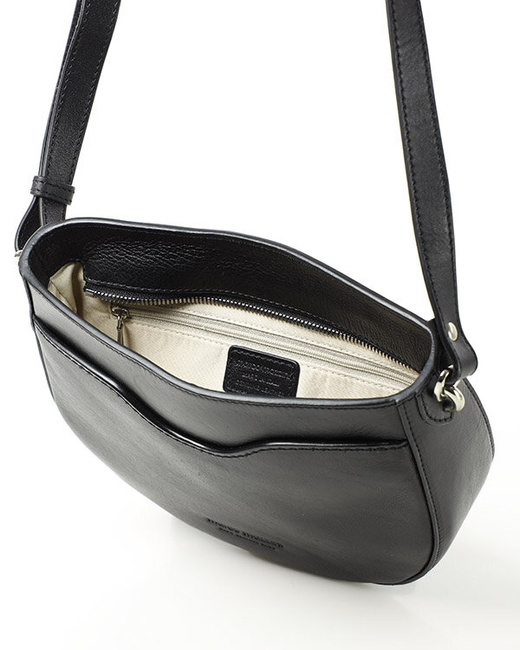 Elegancka torebka damska listonoszka skórzana premium MARCO MAZZINI czarna