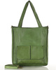 Torebka damska shopper A4 skóra naturalna - MARCO MAZZINI jasna zielona