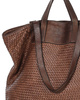 Torba damska pleciona shopper & shoulder leather bag MARCO MAZZINI brąz
