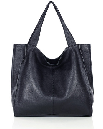 MARCO MAZZINI Torebka miejski shopper bag skóra naturalna handmade czarny