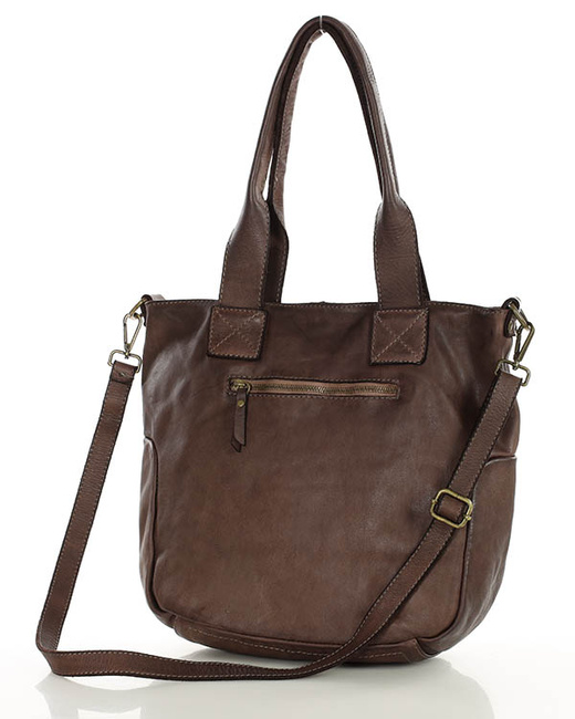 Torebka miejska skórzana w harmonii z naturą - MARCO MAZZINI czekoladowy brąz