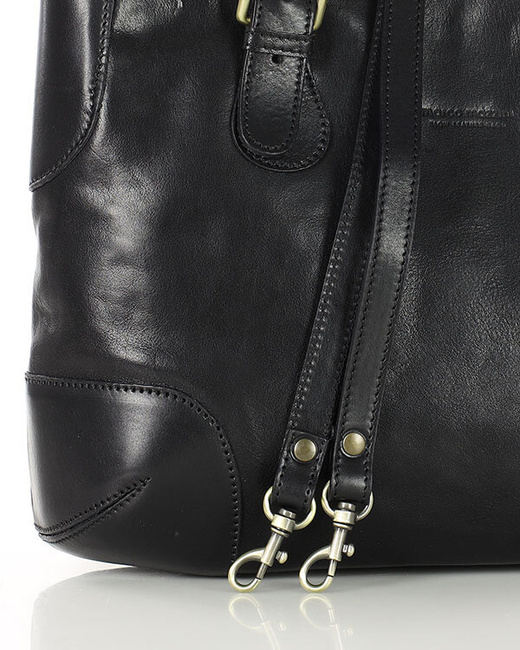 Torebka do ręki kuferek genuine leather made in italy - MARCO MAZZINI czarny