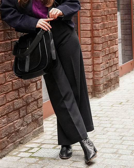 Torebka zamszowa saddle bag skórzana na ramię - MARCO MAZZINI czarna