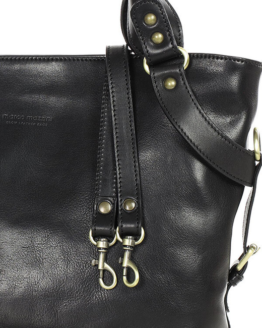 Torebka biznesowa damska kuferek skórzany premium bag - MARCO MAZZINI czarny