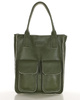 Torebka shopper z kieszeniami MAZZINI - Ravenna militarny zielony