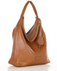 Torebka damska worek hobo bag skóra naturalna - MARCO MAZZINI brąz camel