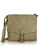 Torebka skórzana listonoszka stylowy minimalizm ala messenger leather bag - MARCO MAZZINI beż taupe