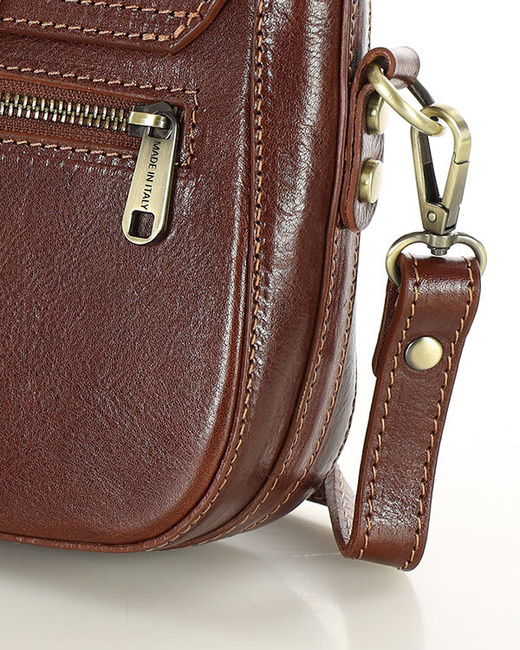 Torebka skórzana crossbody bag MAZZINI VERONA - brąz