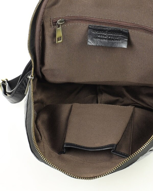 Elegancki plecak damski skórzany miejski minimalizm - MARCO MAZZINI czarny