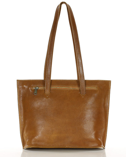 Torebka damska shopper uszlachetniona skóra włoska - MARCO MAZZINI camel