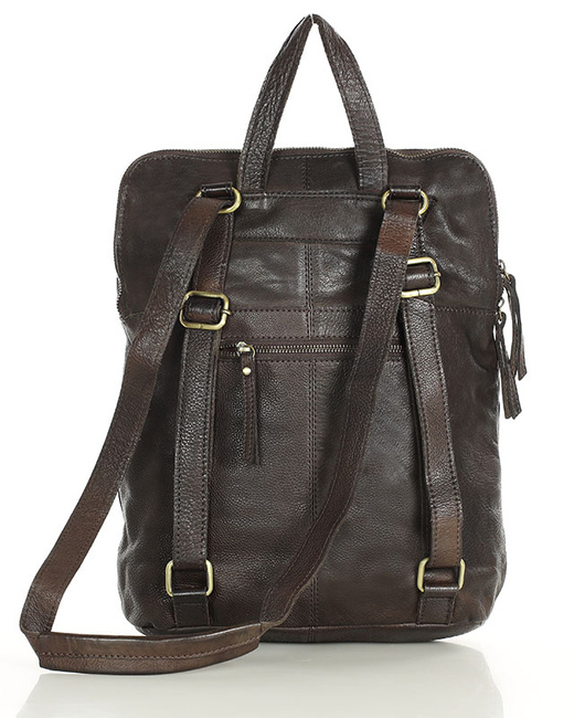 Plecak torebka 2w1 skóra naturalna - MARCO MAZZINI smooth czekoladowy brąz