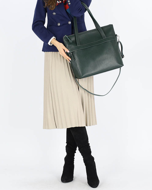 Torebka damska worek hobo bag skóra naturalna - MARCO MAZZINI czarna