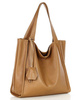 Modna torebka damska skórzany shopper bag - MARCO MAZZINI Portofino Max camel
