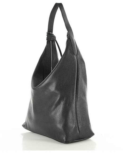Torebka damska worek hobo bag skóra naturalna - MARCO MAZZINI czarna