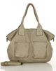 Torebka skórzana shopper bag - MARCO MAZZINI beż taupe