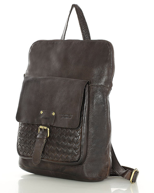 Plecak torebka 2w1 skóra naturalna - MARCO MAZZINI smooth czekoladowy brąz