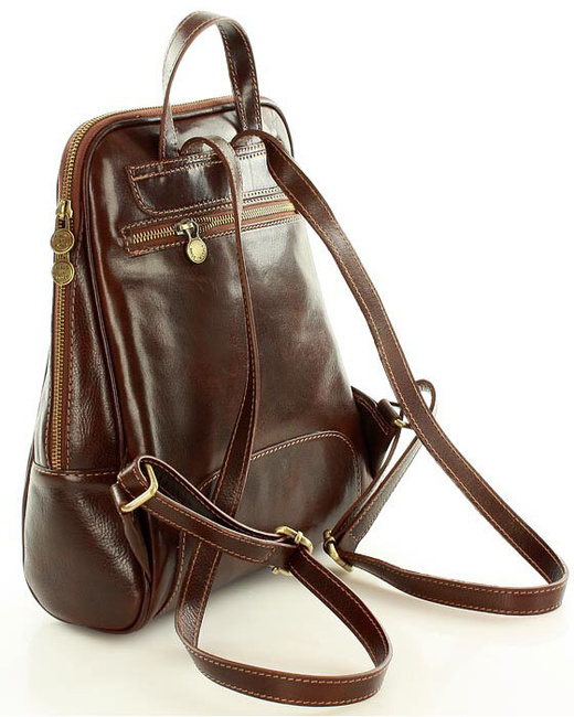 Plecak skórzany włoski MAZZINI - Capri brązowy