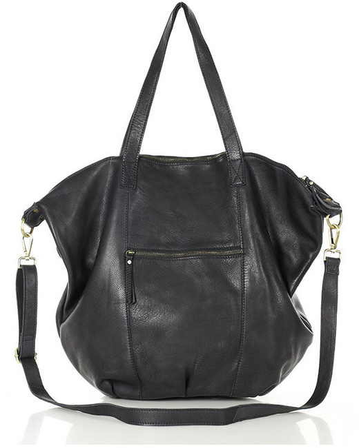 Torba damska skórzana shopper z kieszeniami - It bag MARCO MAZZINI czarna