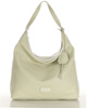 Torebka damska worek hobo bag skóra naturalna - MARCO MAZZINI beż taupe