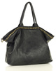 Duża torebka skórzana oversize style shopper bag - MARCO MAZZINI czarny