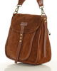 Torebka zamszowa saddle bag skórzana na ramię - MARCO MAZZINI brąz camel
