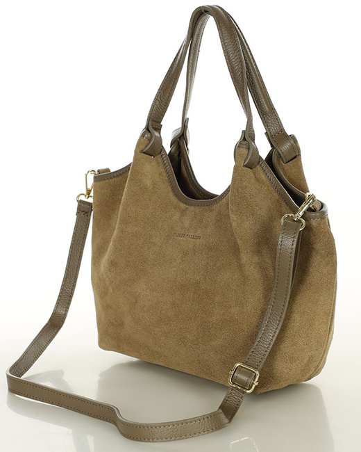 Torebka damska worek hobo bag skóra naturalna - MARCO MAZZINI czarna