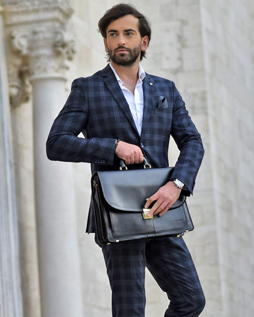 Teczka skórzana czarna LUCA