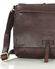 Torebka skórzana listonoszka damska messenger bag - MARCO MAZZINI czekoladowy brąz