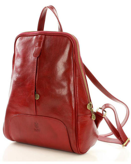 Plecak skórzany włoski MAZZINI - Capri czerwony