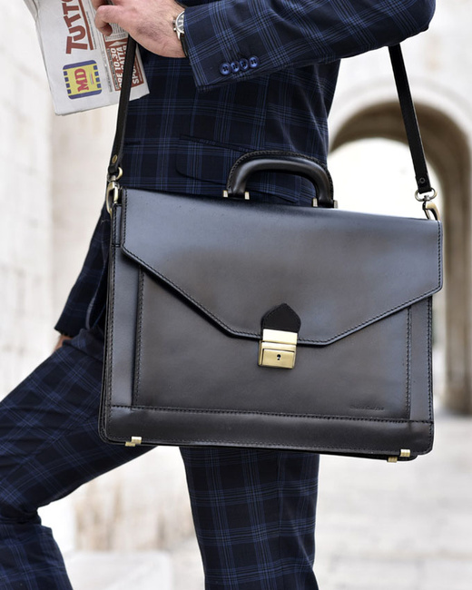 Torba skórzana czarna MARTINO