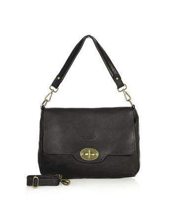 Legendarna torebka skórzana na ramię 2 w 1 genuine lether - MARCO MAZZINI czarna