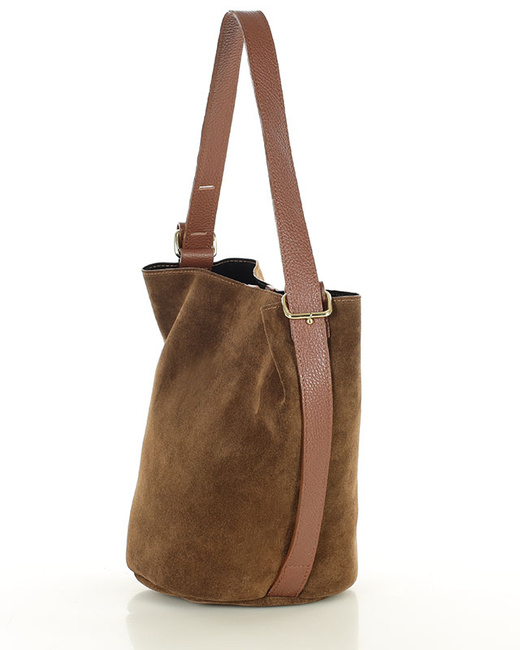 Torebka damska worek hobo bag skóra naturalna - MARCO MAZZINI czarna