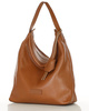 Torebka damska worek hobo bag skóra naturalna - MARCO MAZZINI brąz camel