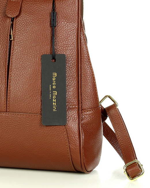 Plecak skórzany włoski MAZZINI - Capri camel