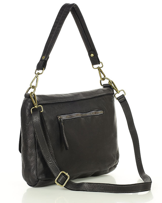 Legendarna torebka skórzana na ramię 2 w 1 genuine lether - MARCO MAZZINI czarna