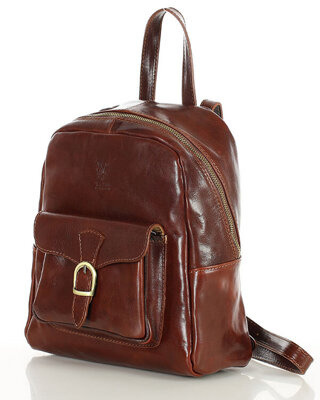 Elegancki plecak damski skórzany premium MARCO MAZZINI brązowy