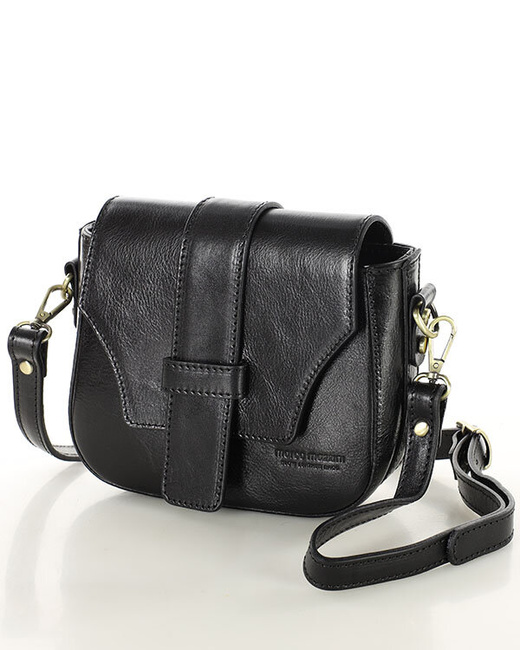 Torebka skórzana crossbody bag MAZZINI VERONA - czarna