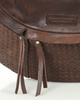 Duża torebka nerka półksiężyc skóra pleciona - MARCO MAZZINI czekoladowy brąz