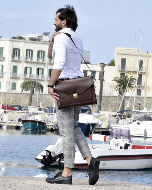 Torba skórzana ciemny brąz MARTINO