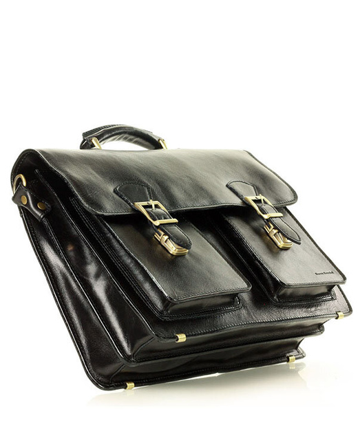 Teczka męska vintage handmade MARCO MAZZINI - skóra naturalna - CIRO Classic czarna