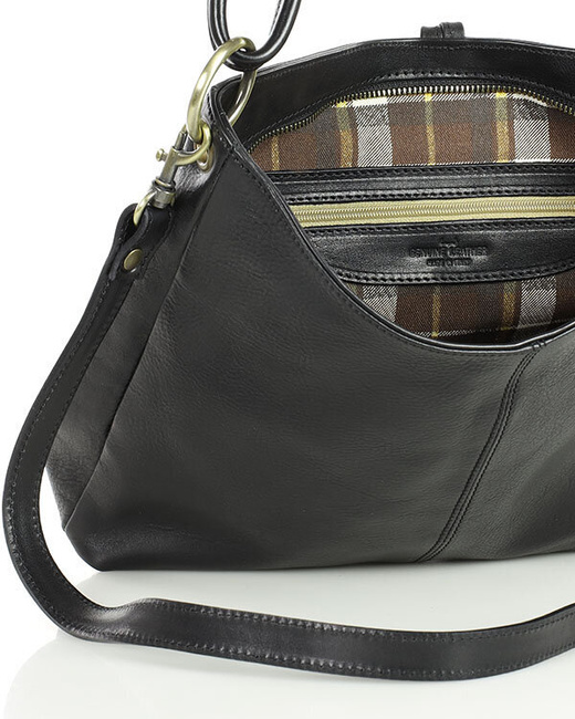 Klasyczna torba skórzana na ramię premium leather - MARCO MAZZINI czarna