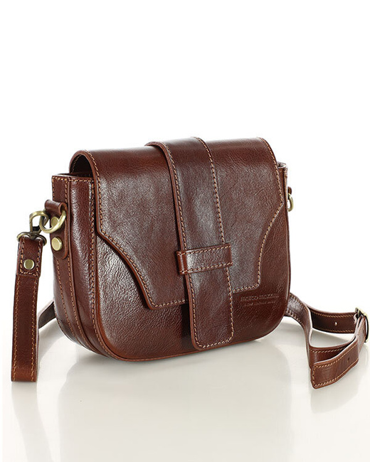 Torebka skórzana crossbody bag MAZZINI VERONA - brąz