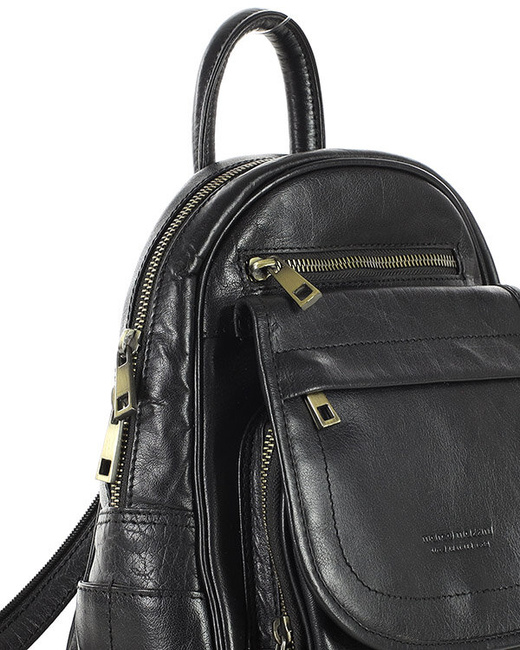 Plecak skórzany damski perfekcyjna organizacja - MARCO MAZZINI czarny