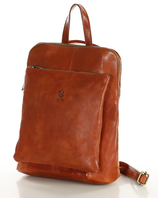 Elegancki plecak damski skórzany premium MARCO MAZZINI brązowy