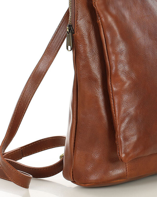 Elegancki plecak damski skórzany premium MARCO MAZZINI brązowy