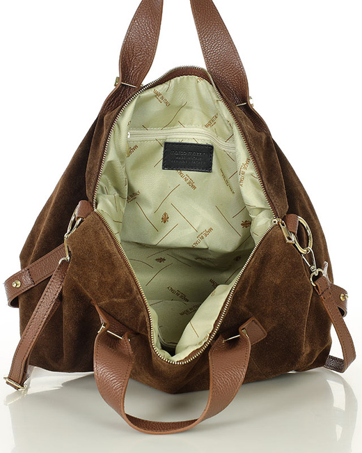 Torebka damska worek hobo bag skóra naturalna - MARCO MAZZINI czarna