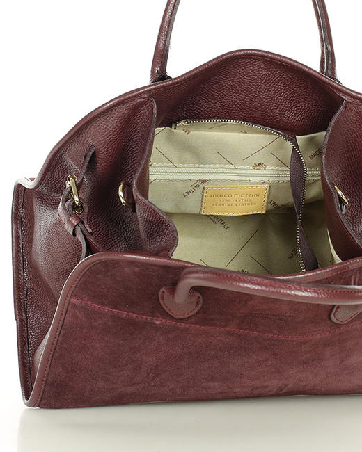 Torebka damska worek hobo bag skóra naturalna - MARCO MAZZINI czarna